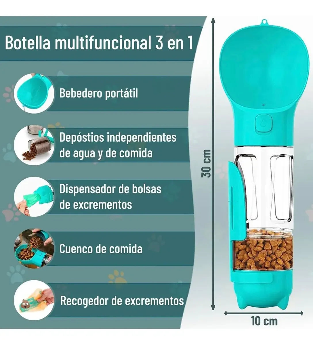 Botella De Agua Para Mascota 4 en1